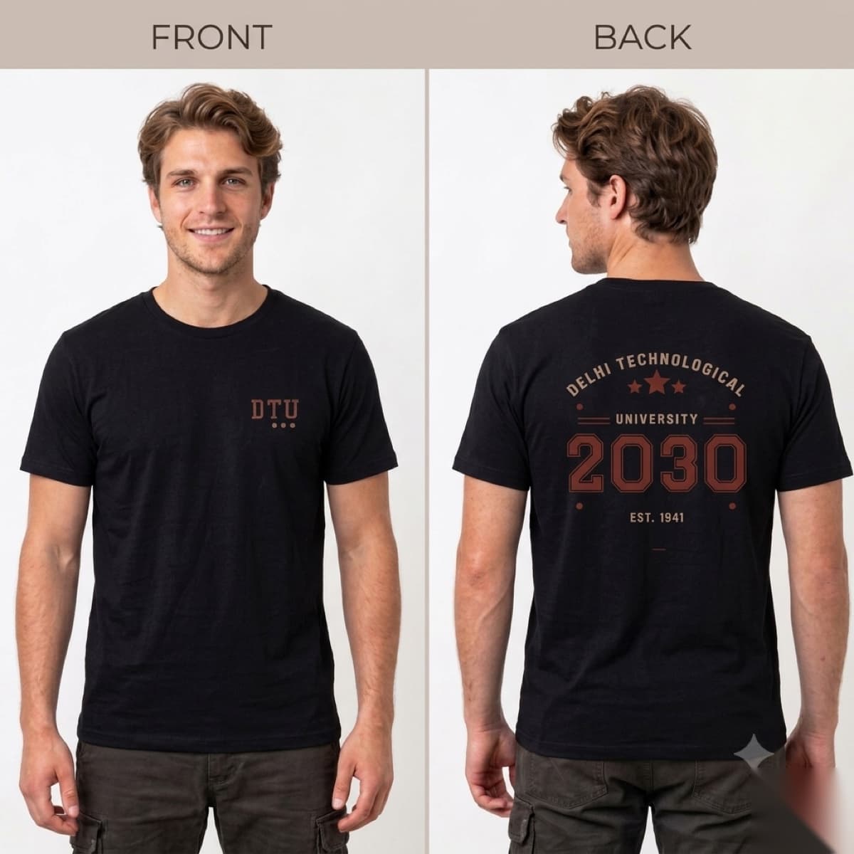 Male model wearing the tee